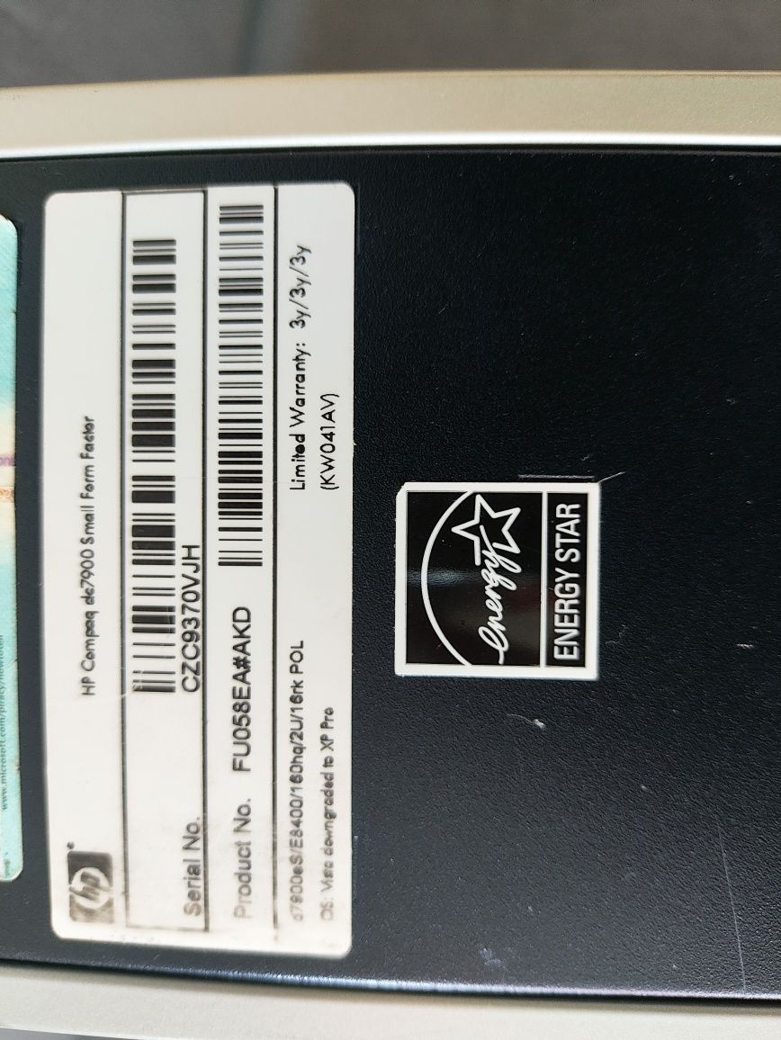 Komputer HP 3GHz 4GB, Compaq 7900SFF displayport
