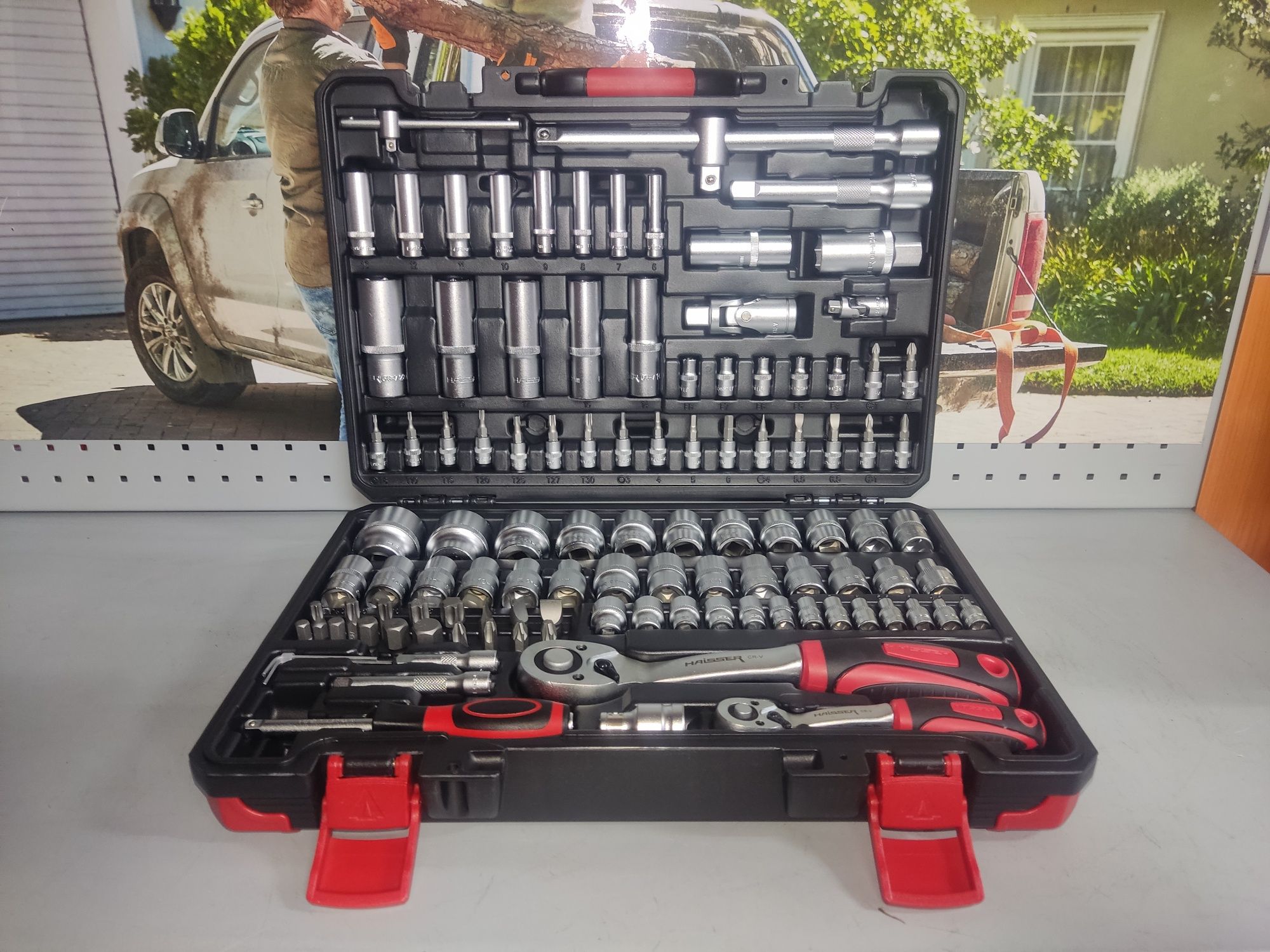 Набір інструментів Haisser 1/2", 1/4" 108 предметів 70178