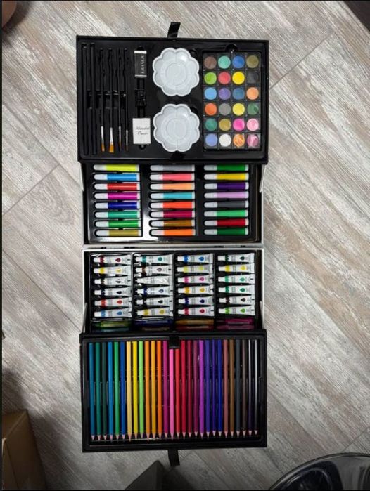 ХИТ! Детский набор для рисования в чемодане 145 предметов астронавт