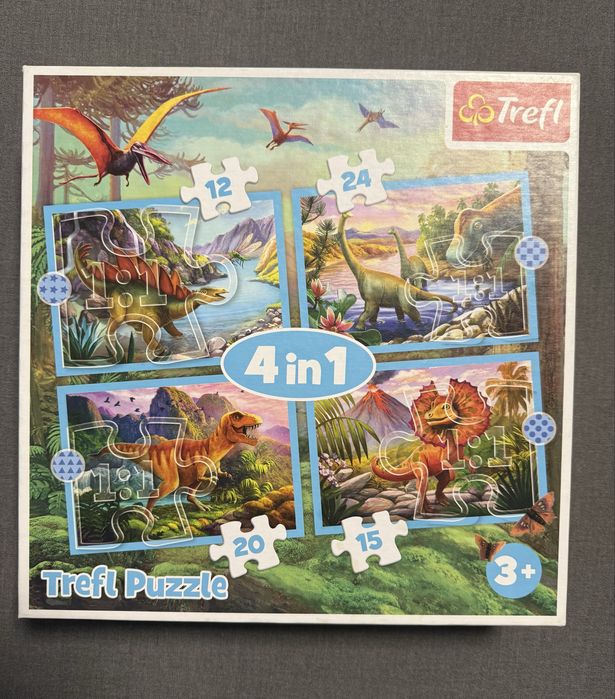 STAN BDB Puzzle Dinozaury Trefl 4w1 wiek 3+