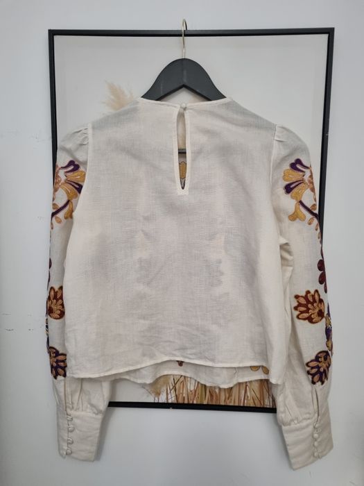 Bluzka koszulowa Sézane s len bawełna