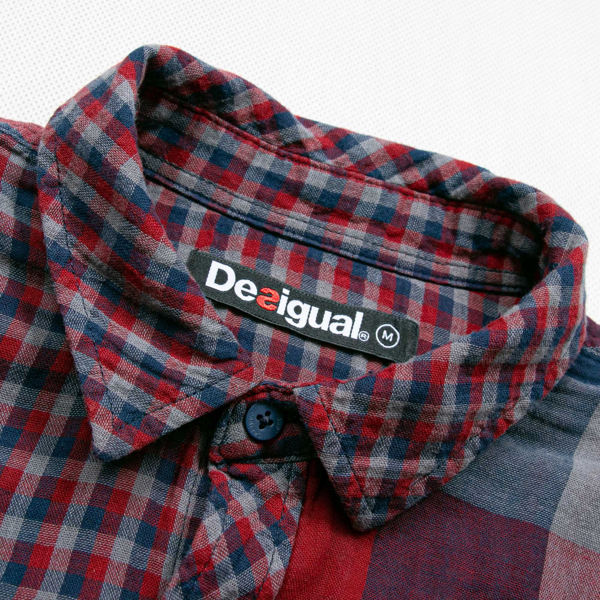 Desigual koszula w kratę M slim burgund