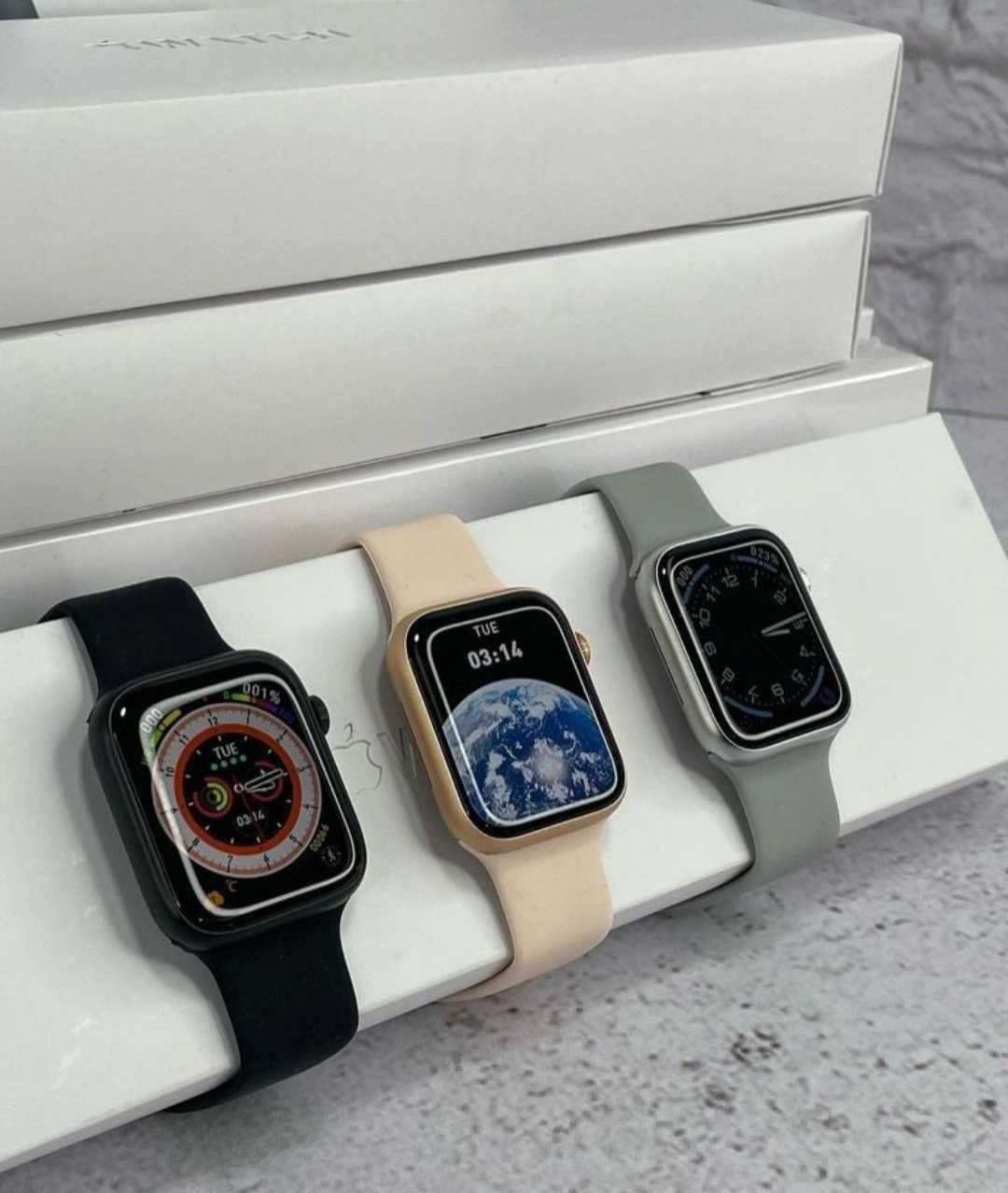 Смарт часы Watch S 8 45мм Лучший подарок! Коробка Серебро