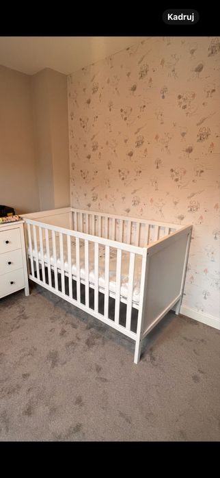 Łóżeczko dzieciece SUNDVIK IKEA 140x70 2 wysokosci z materacem w cenie