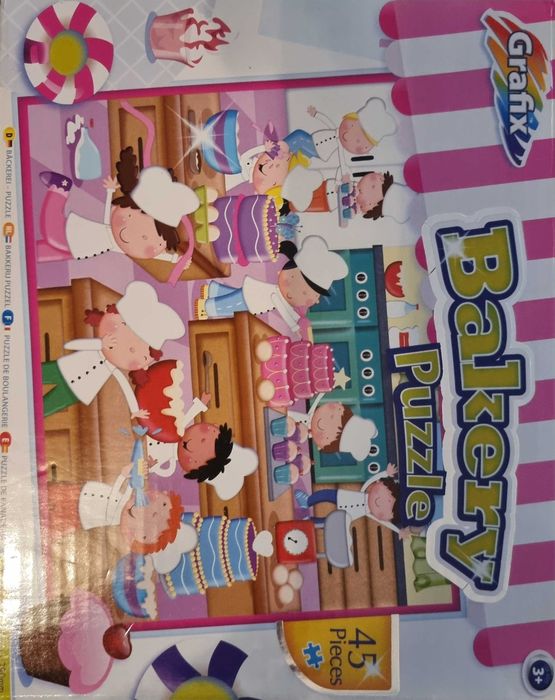 Puzzle para criança sobre o tema: Pastelaria, com 45 peças