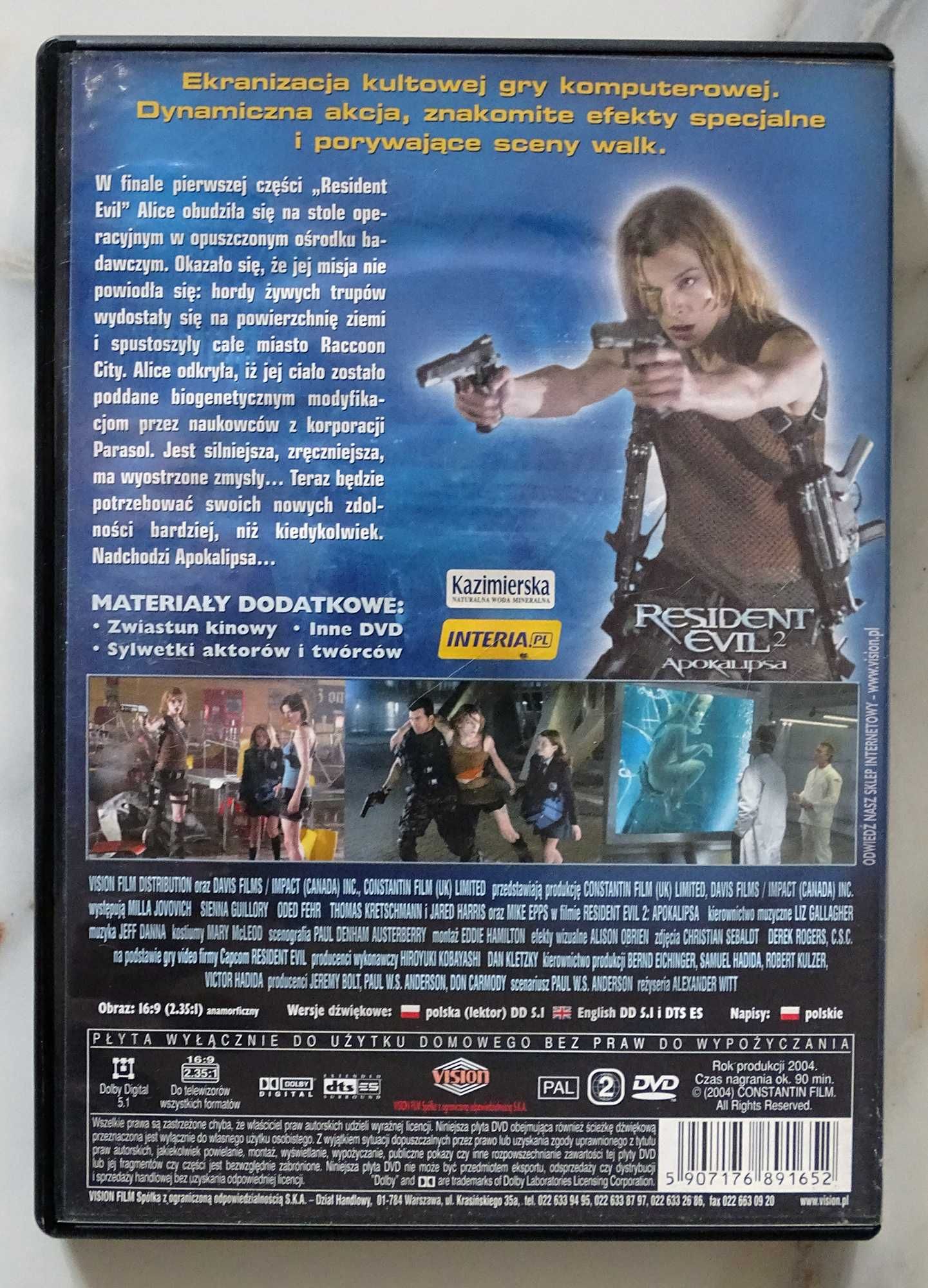 DVD: Resident Evil Apokalipsa Milla Jovovich