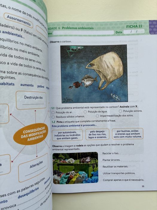 Caderno de fichas 3 ano (estudo do meio + matematica)