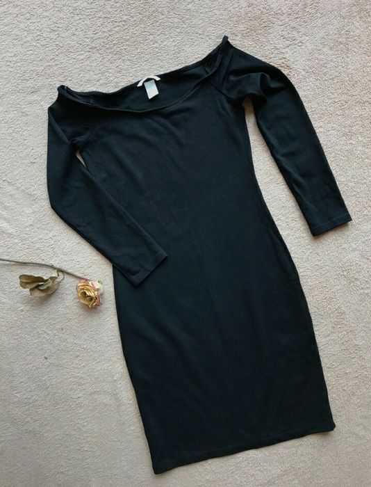 Nowa czarna sukienka w łódkę XS 34 H&M