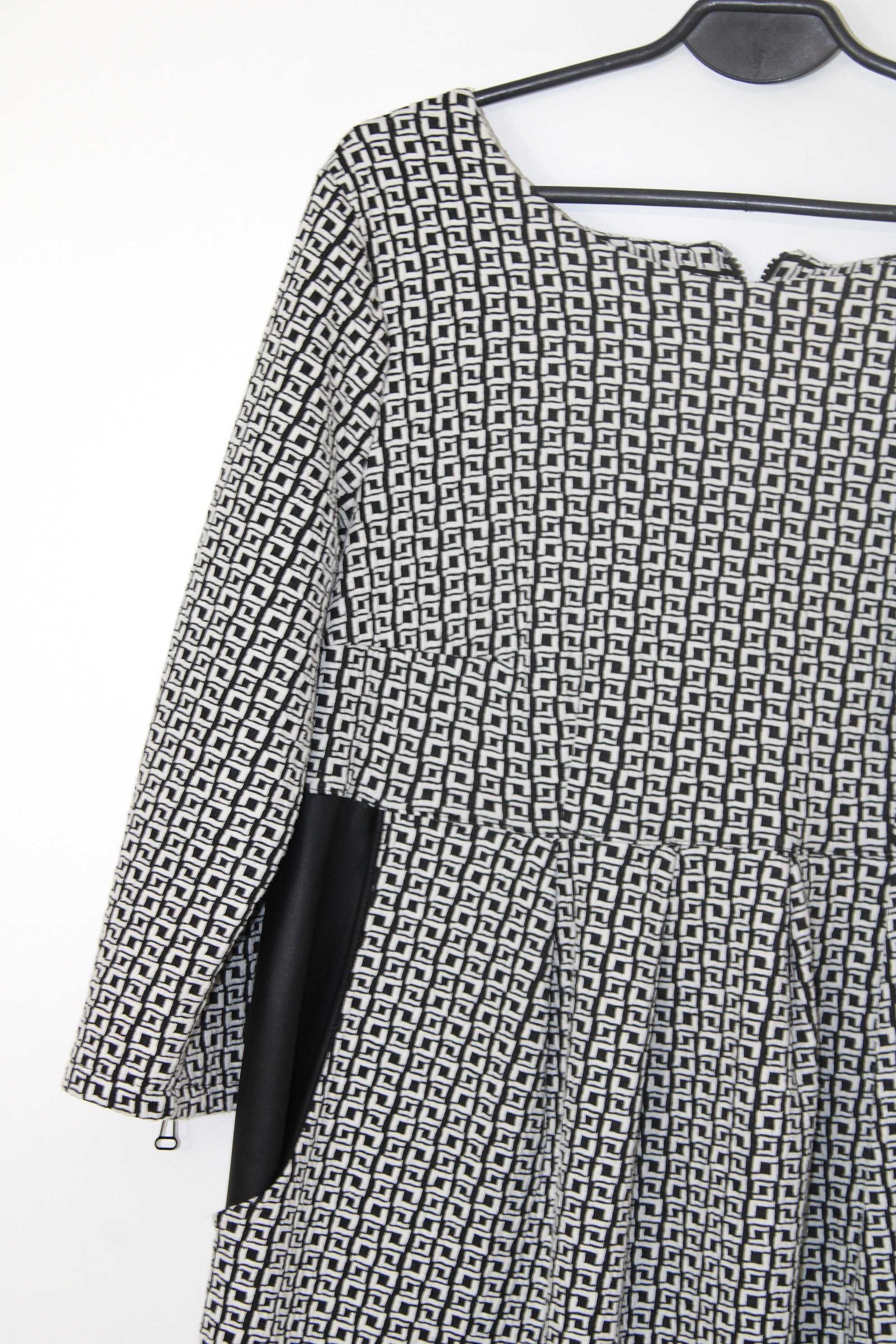 ODA Modna Wzorzysta Ciążowa Sukienka Midi 42/44 XL/XXL (u9)