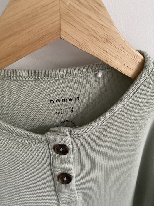 Bluzka name it 122/128 pistacjowa bufki guziki
