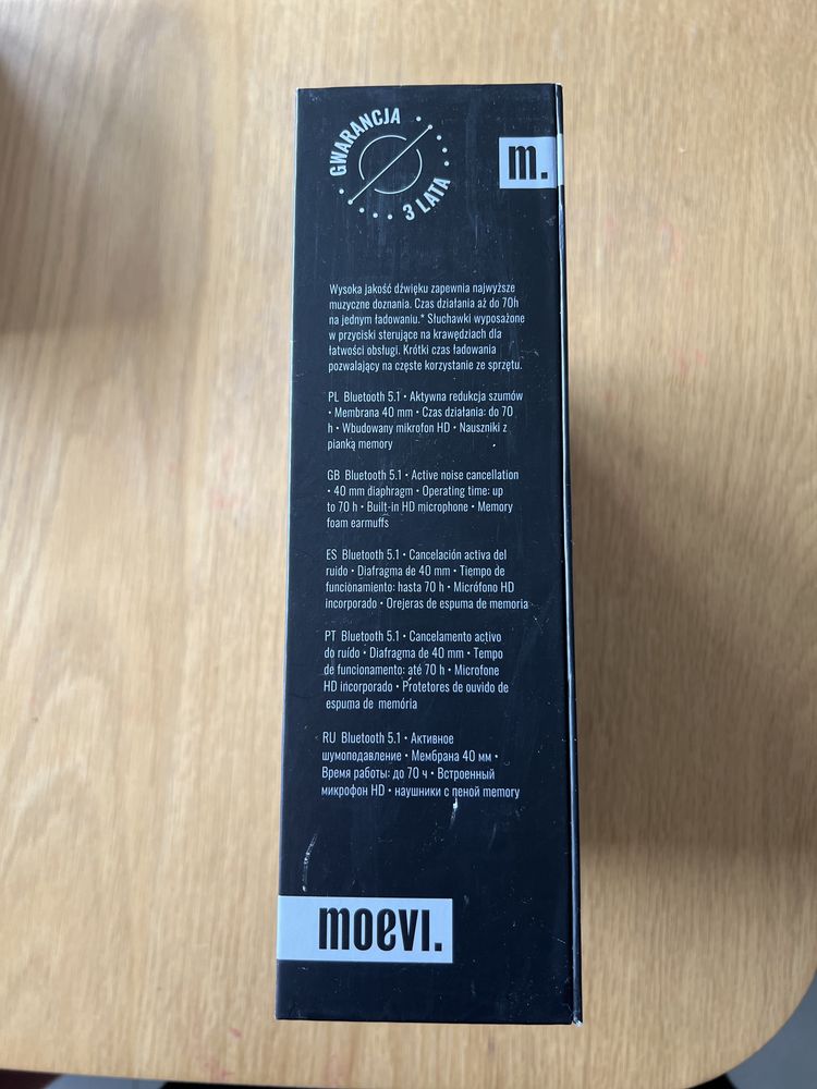 Słuchawki bezprzewodowe nauszne MOEVI ES-4912 Premium Czarne