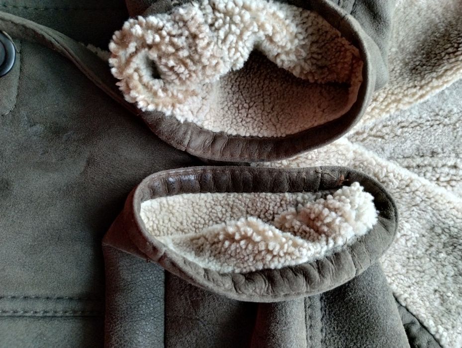 Kożuch męski jagnięcy miękki xl/xxl parka skórzana modny design