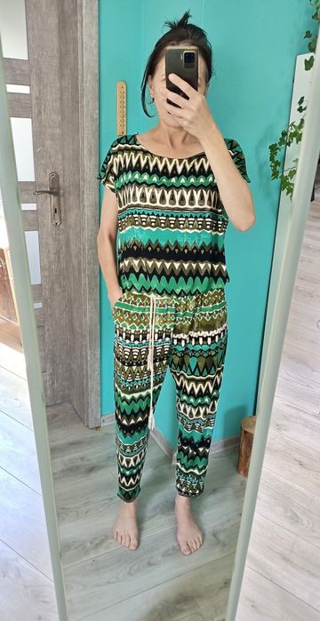 Z kieszeniami kombinezon Boho Hippie Etno Folk słów etno okazja