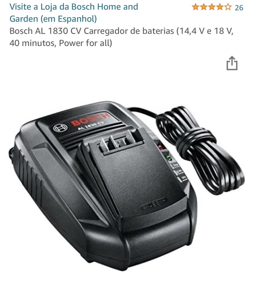 Carregador Bosh 14,4 e 18 v