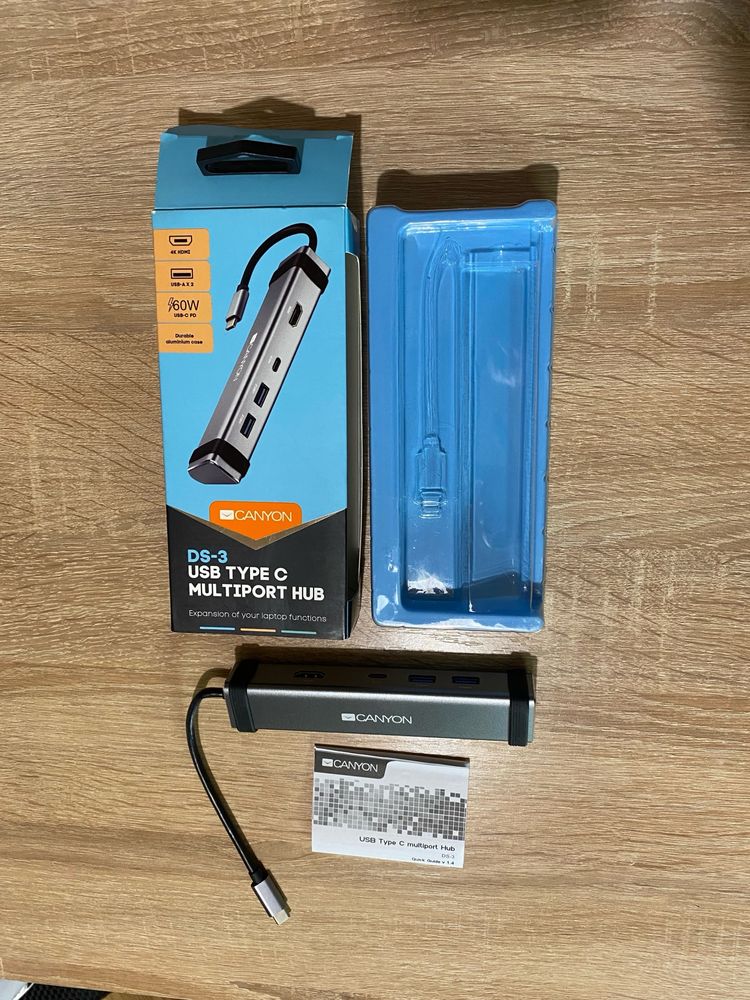 Мультипортова док-станція Canyon 4-в-1 USB Type CDS-3 (CNS-TDS03DG)