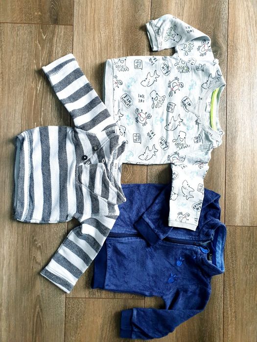 Zestaw 3 bluz bluzy dla chłopca rozmiar 74
