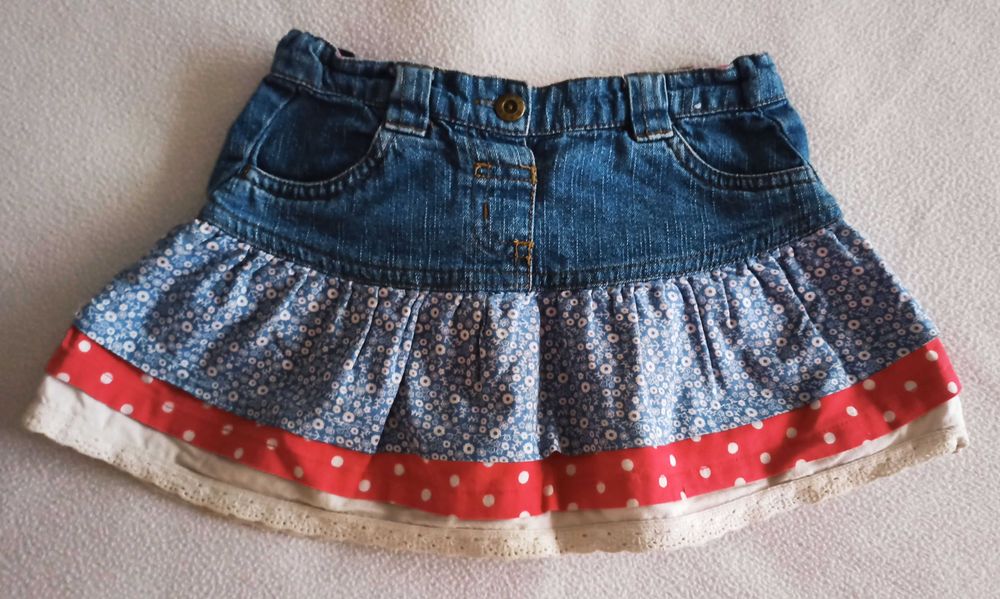 jeansowa spódnica spódniczka rozmiar 74-80 na wiek 9-12 m