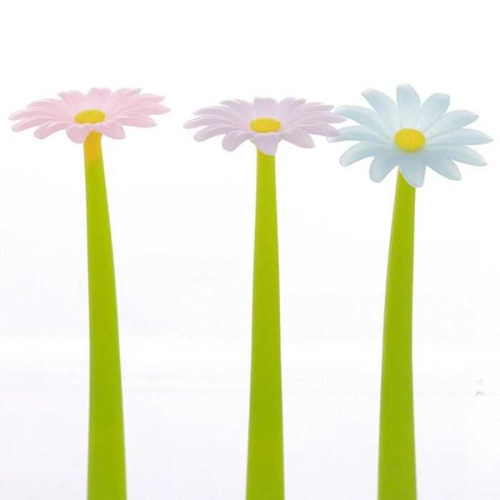 Cienkopis długopis - kwiatek zmieniający kolor pod wpływem promieni UV