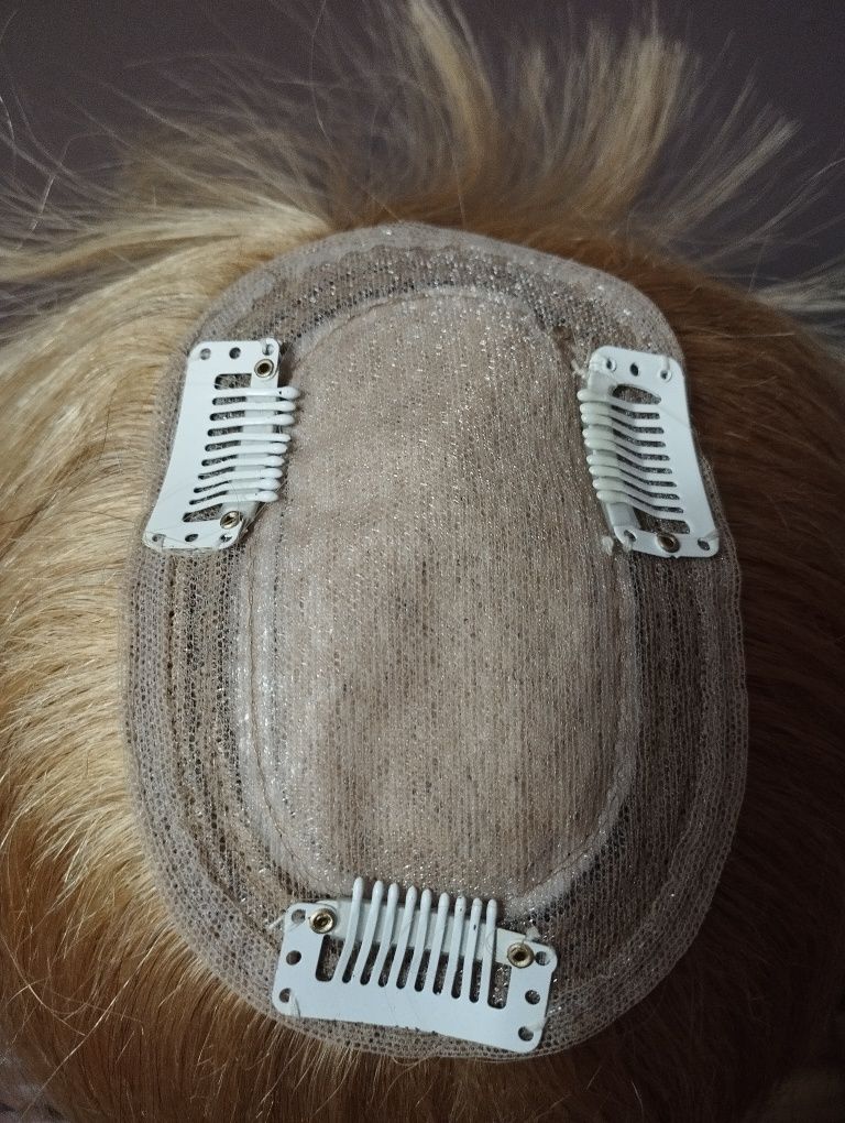 Topper tupet włosy naturalne blond