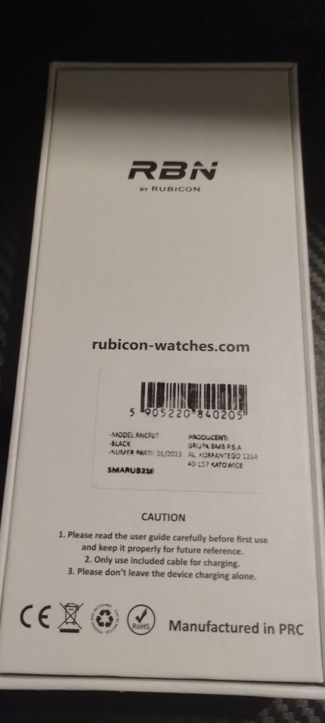 Rubicon smartwatch RNCF07 Nowy + słuchawki bezprzewodowe