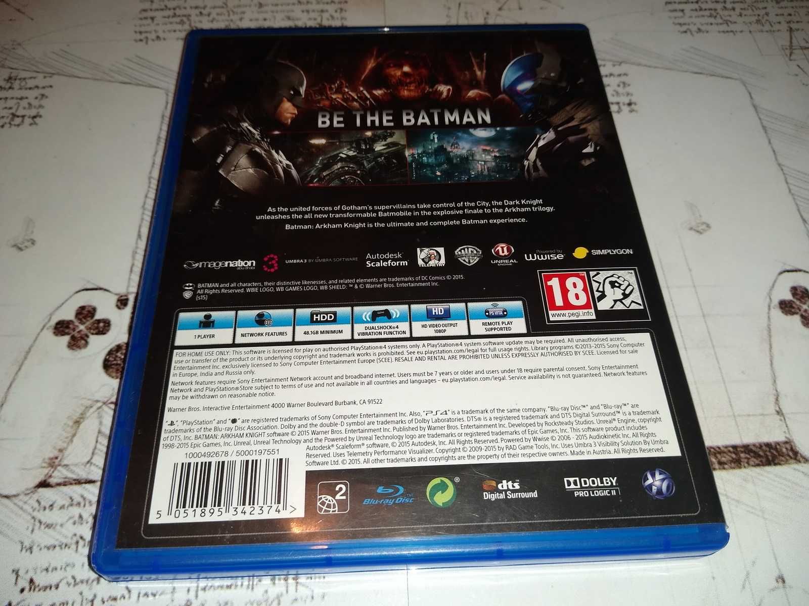 Batman Arkham Knight Ps4 polska wersja bez rys