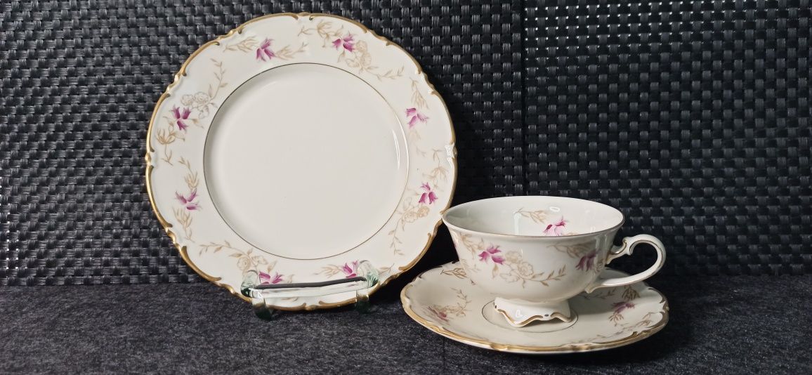 Porcelana Letin TRIO wzór kwiatowy