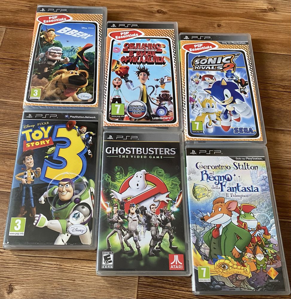 Sony PSP: Ben 10, Jak, Patapon, LocoRoco, Toy Story, Sega MegaDrive