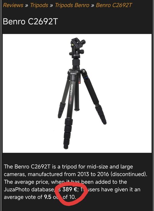 Tripé carbono Benro C2692T