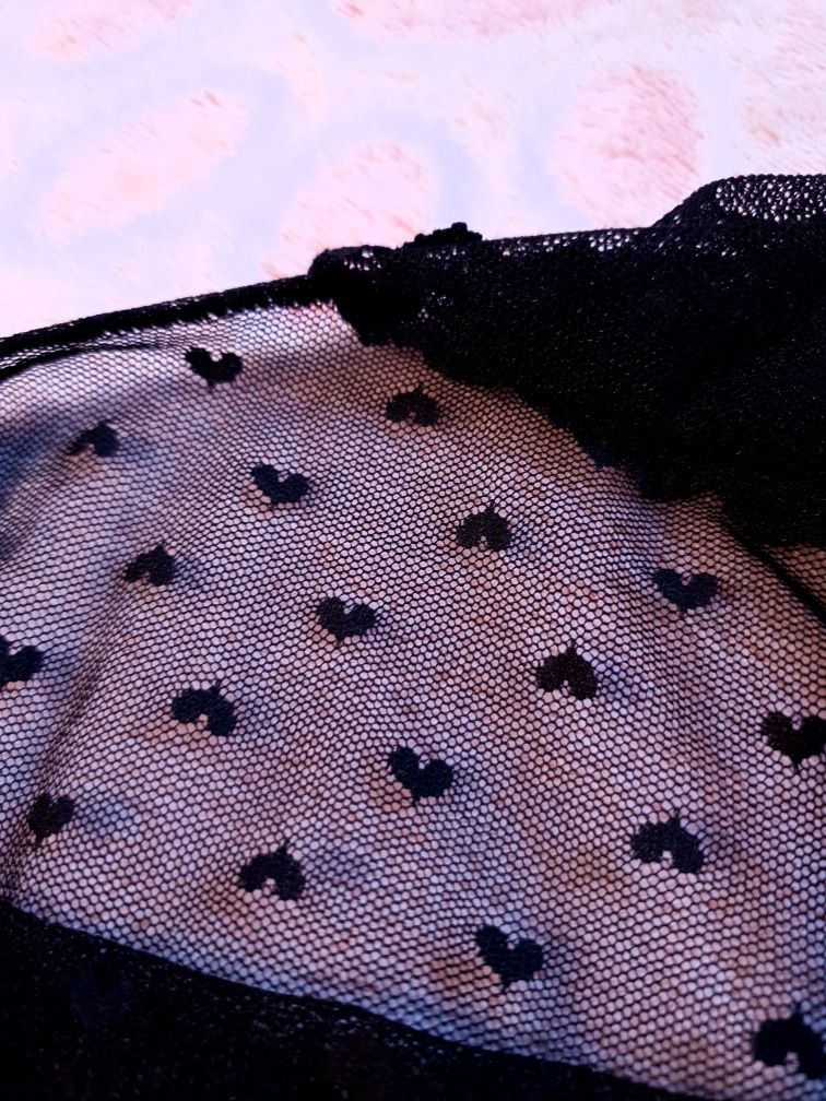 Czarna bluzka mesh goth Y2K koronka