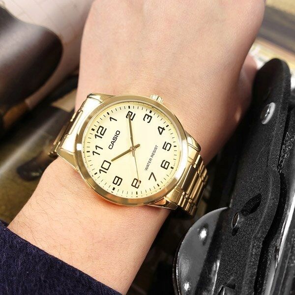 Zegarek Męski Casio Altman+box +grawer Stalowy Cyfry Bransoleta Złoty