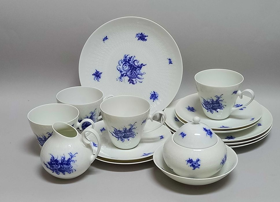 Serwis do kawy, kobalt, Rosenthal Romanze Bjørn Wiinblad, 4 os/ 15cz.