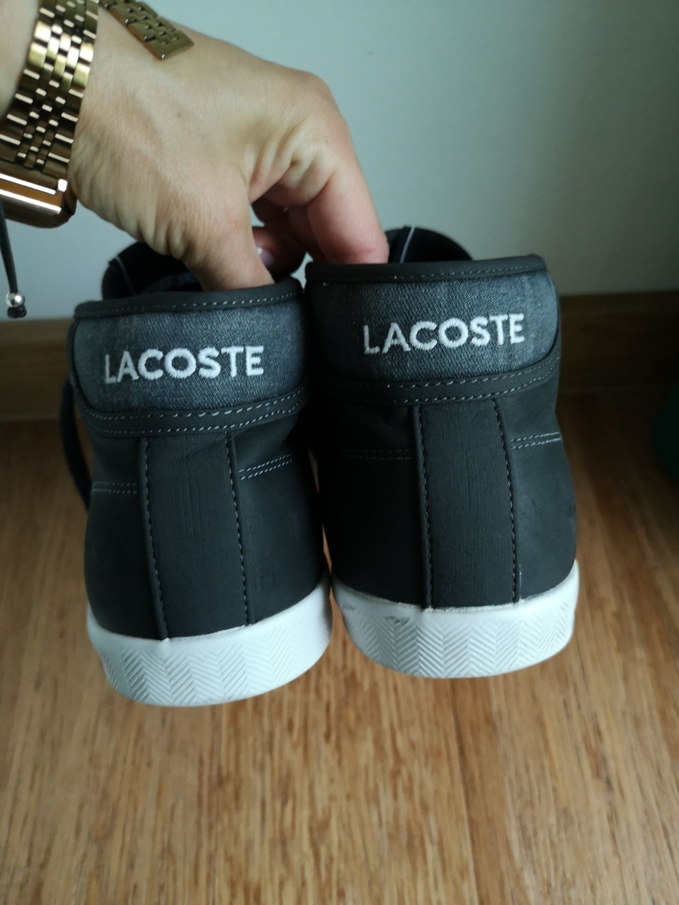 Sneakersy Lacoste Ampthill trampki męskie za kostkę Winter wiązane wys