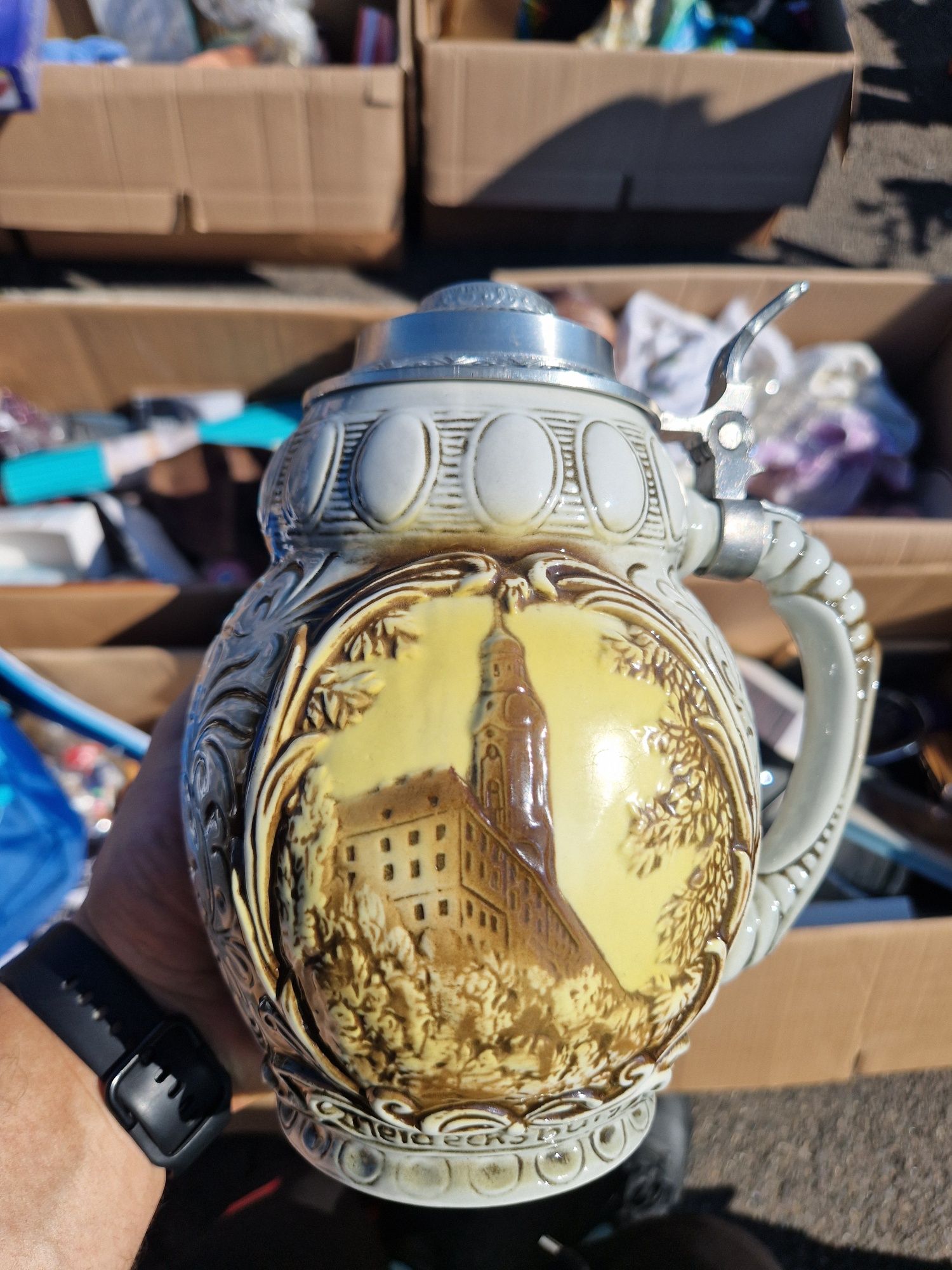 Ładny Niemiecki kufel porcelanowy
