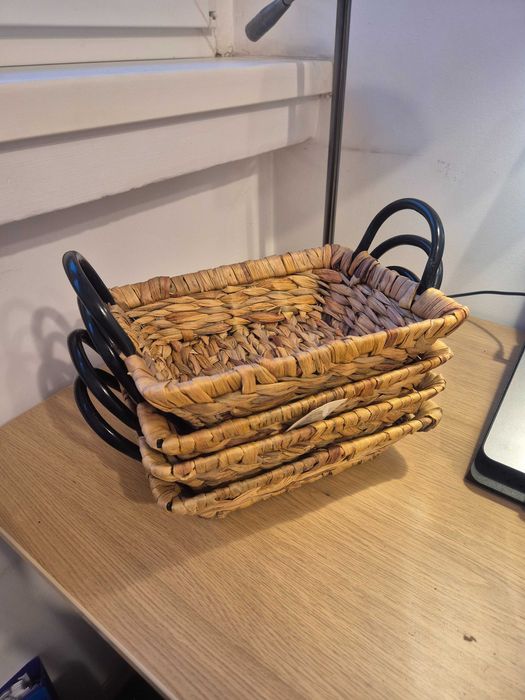 Koszyczki, koszyki wiklinowe, 4 sztuki, nowe z metką.