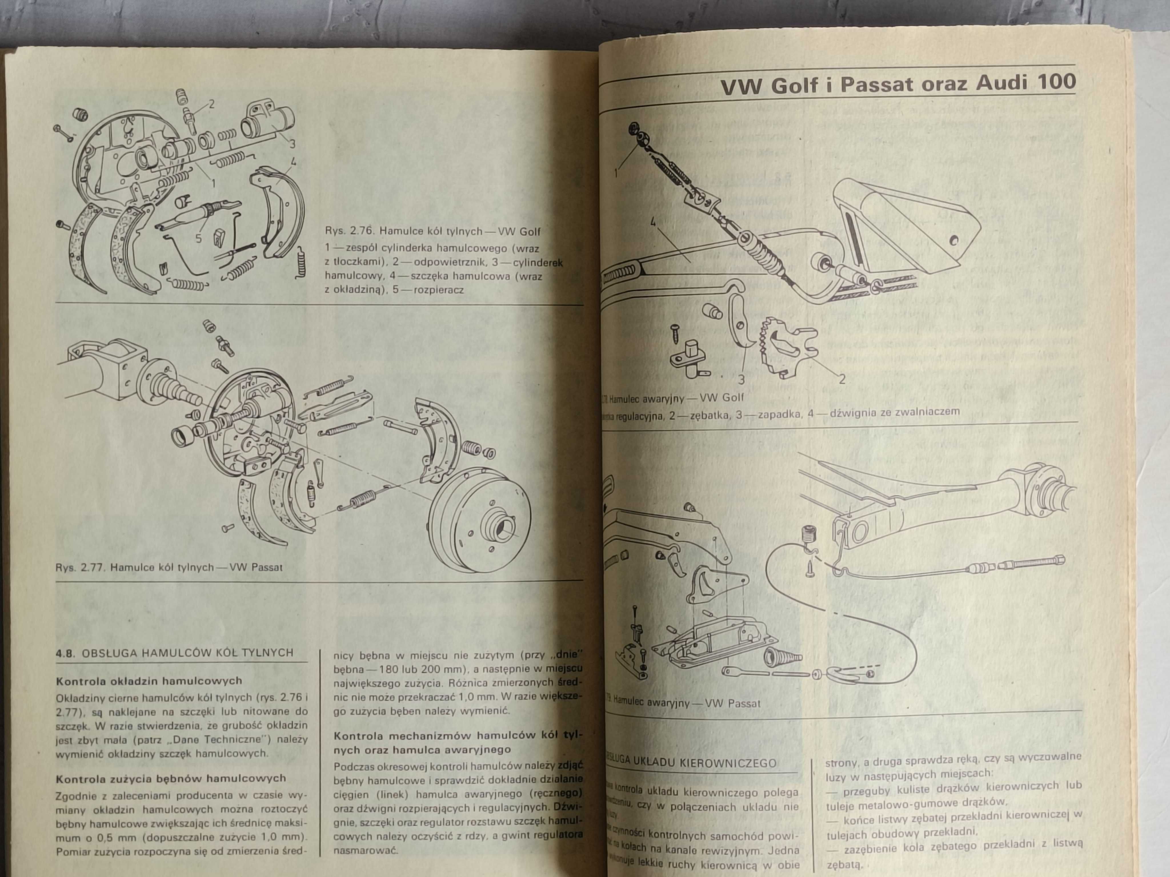 Obsługa samochodów importowanych: Audi 100, VW Golf, 1200, 1300, 1500