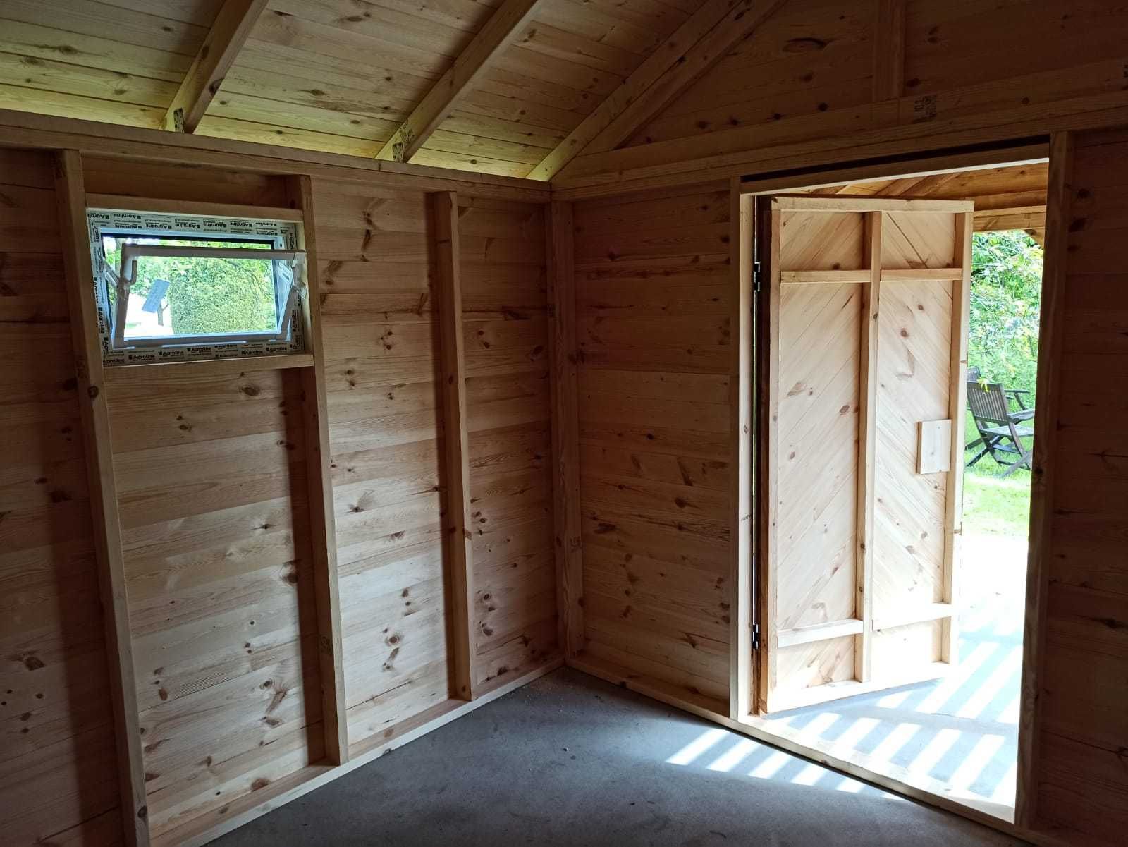 Domek drewniany ogrodowy letniskowy narzędziowy z altaną "Rzym" 6x3