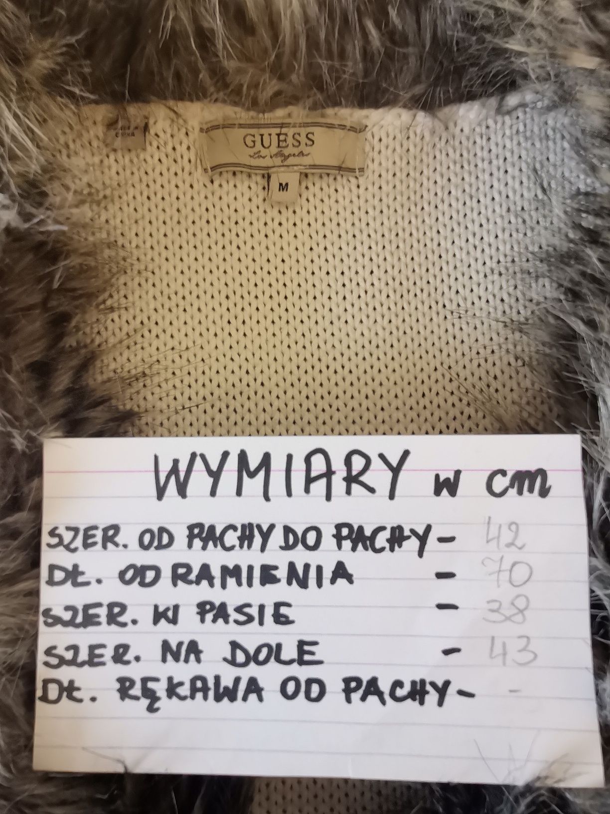 Guess roz M damska kamizelka, bezrękawnik, futerko, sweter