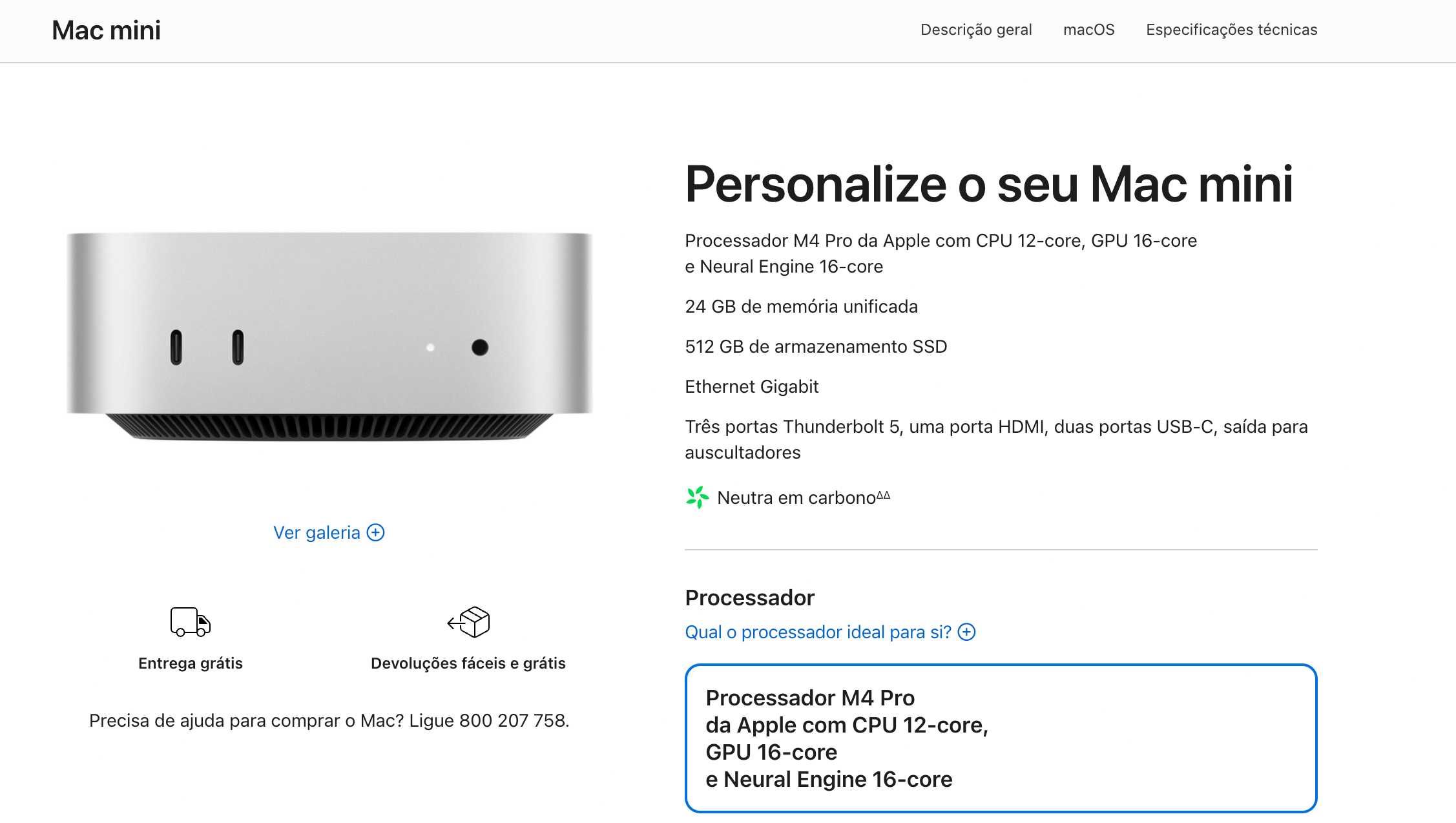 Mac Mini M4 Pro 24GB RAM, 512GB SDD, CPU 12c, GPU 16c
