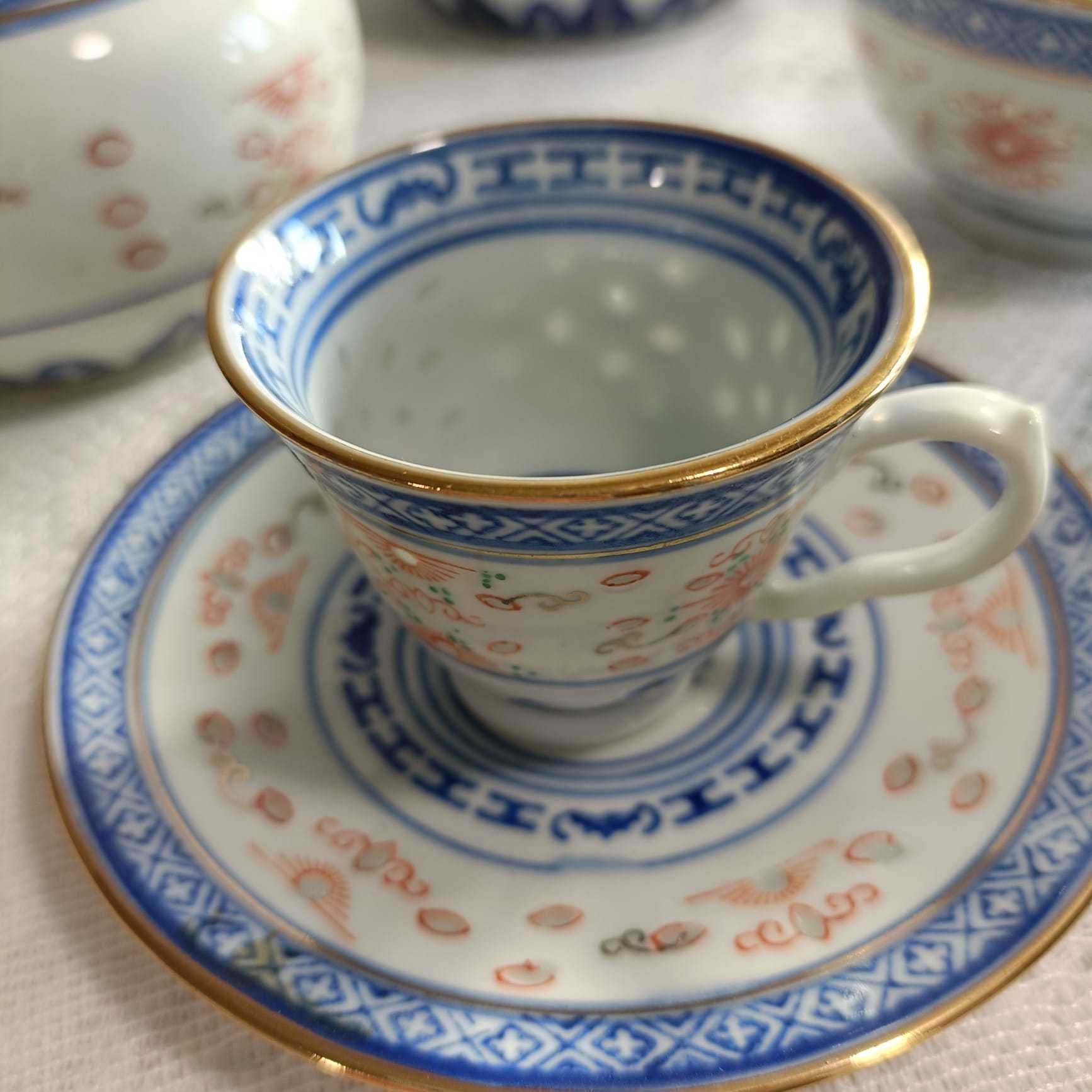 Conjunto de Chá e café Chinesa Porcelana