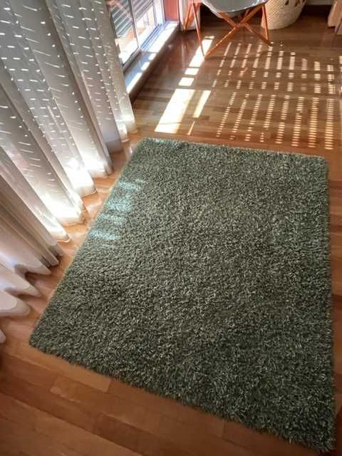 Tapete verde rectangular