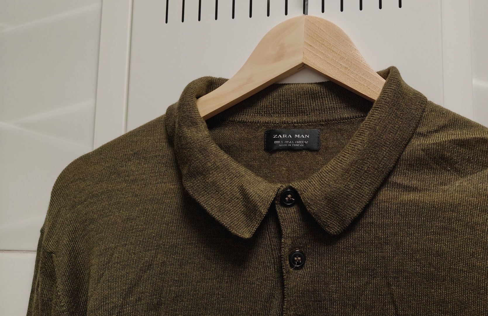 Sweter Zara Man r. L zielony khaki