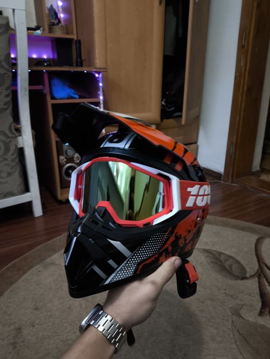 Шолом ендуро кросс + окуляри