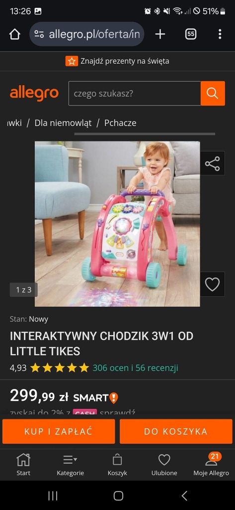Interaktywny Pchacz, chodzik i stolik 3w1