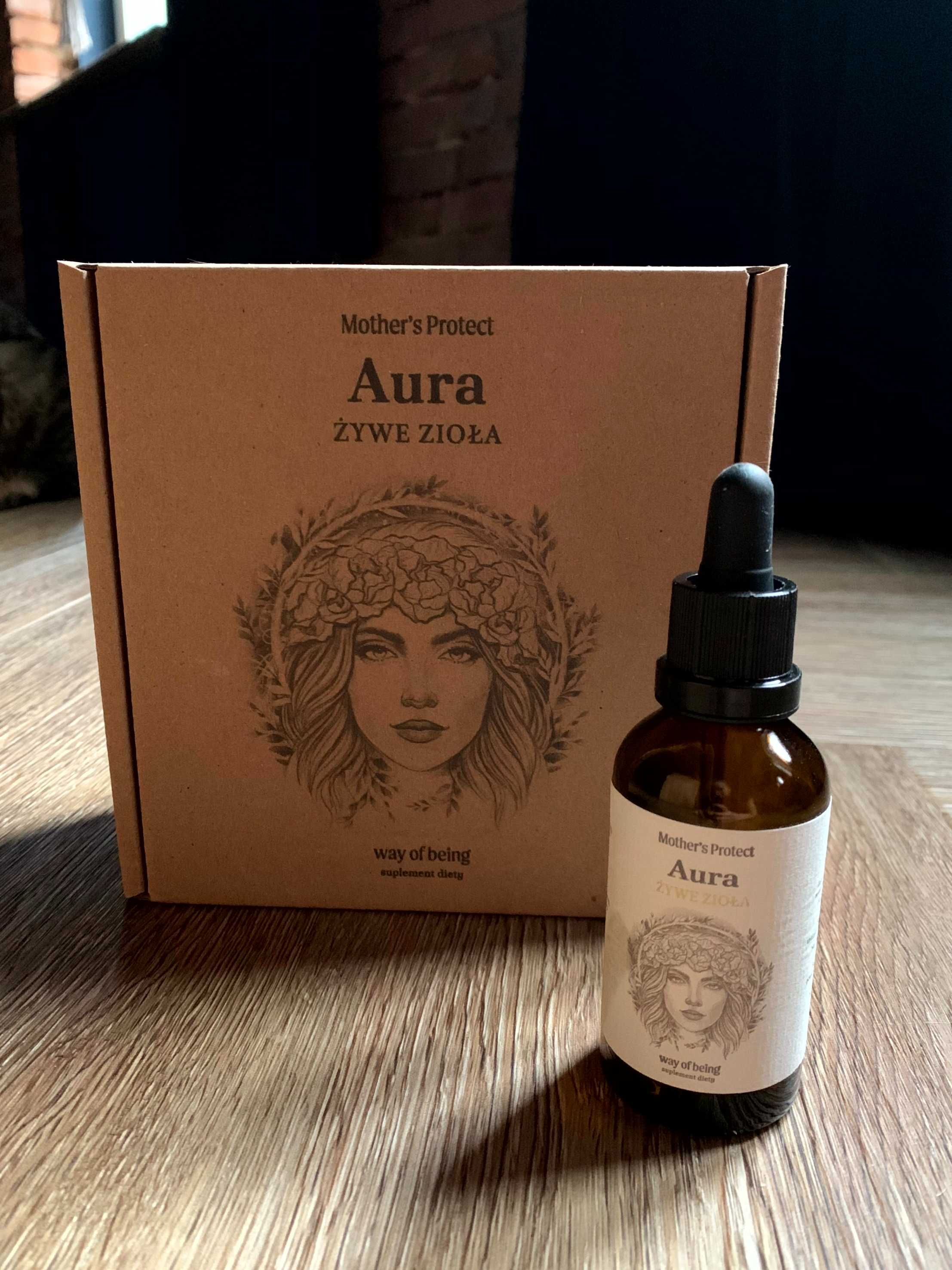Mother's Protect Aura kartonowe pudełko + butelka 50 ml po produkcie