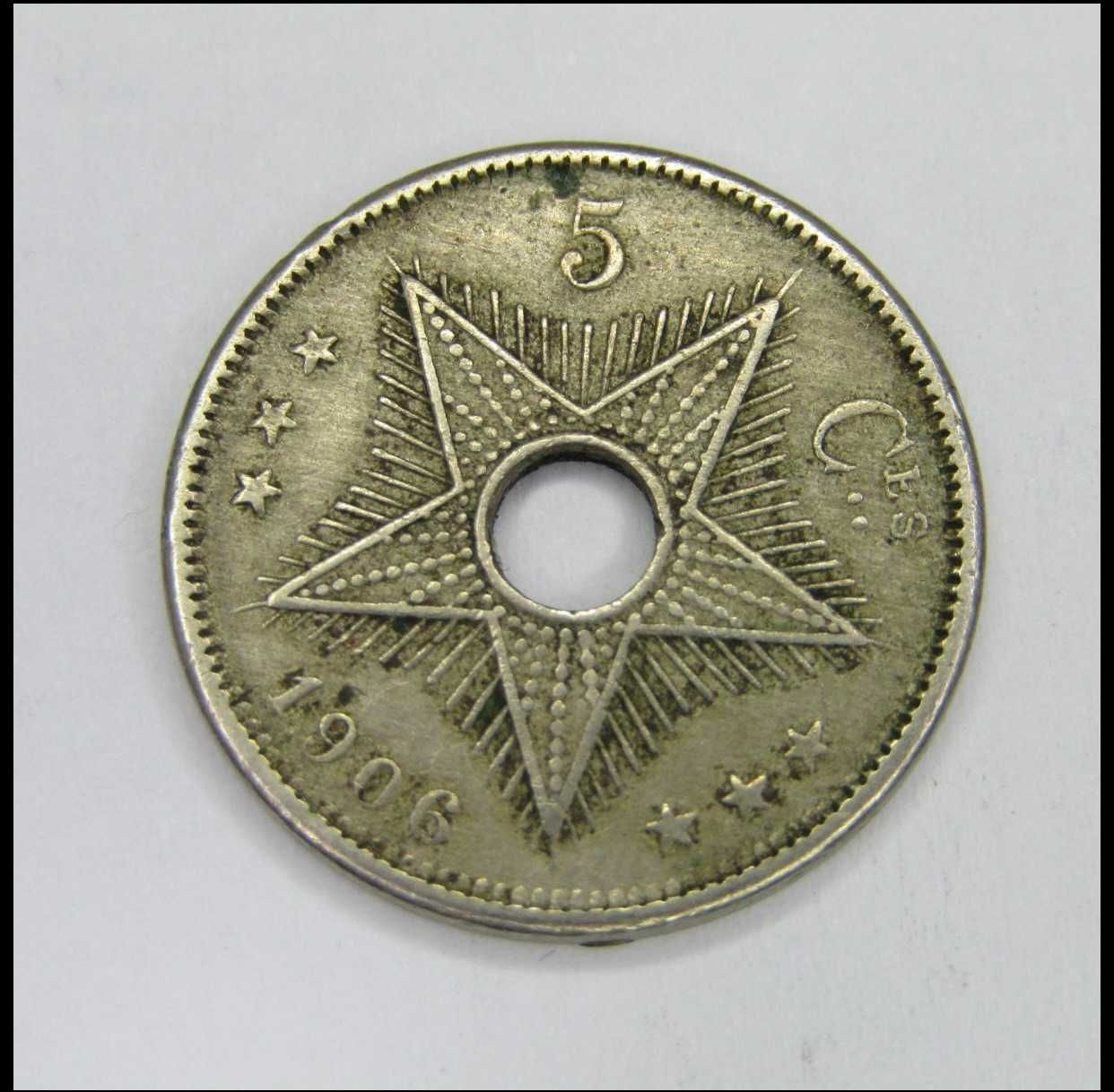 1906 Belgian Free State 5 Centimes