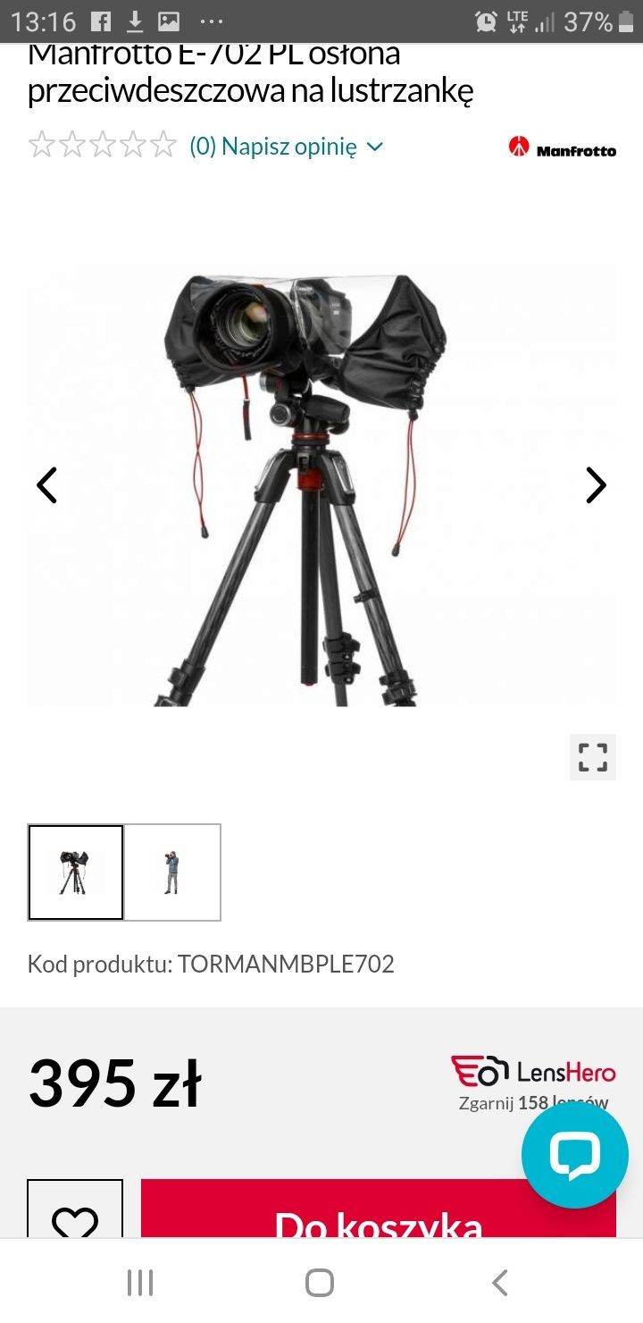 KATA E-704 i MANFROTTO E-702 / 2 Osłony przeciwdeszczowe na lustrzankę