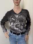 Szary sweter damski dekolt v Gerry Weber L
