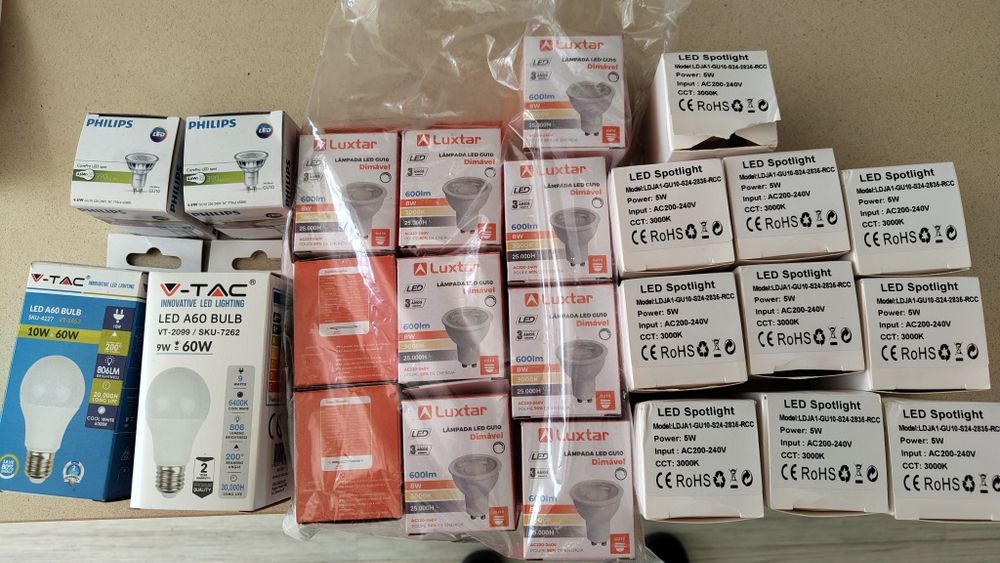 Conjunto de lâmpadas / projectores led vários