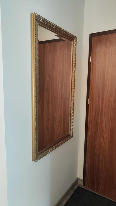 Duże fazowane lustro złote antyczna rama glamour 70x120cm