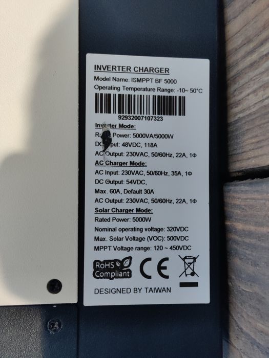 Сонячний гібридний інвертор Axioma ISMPPT BF 5000